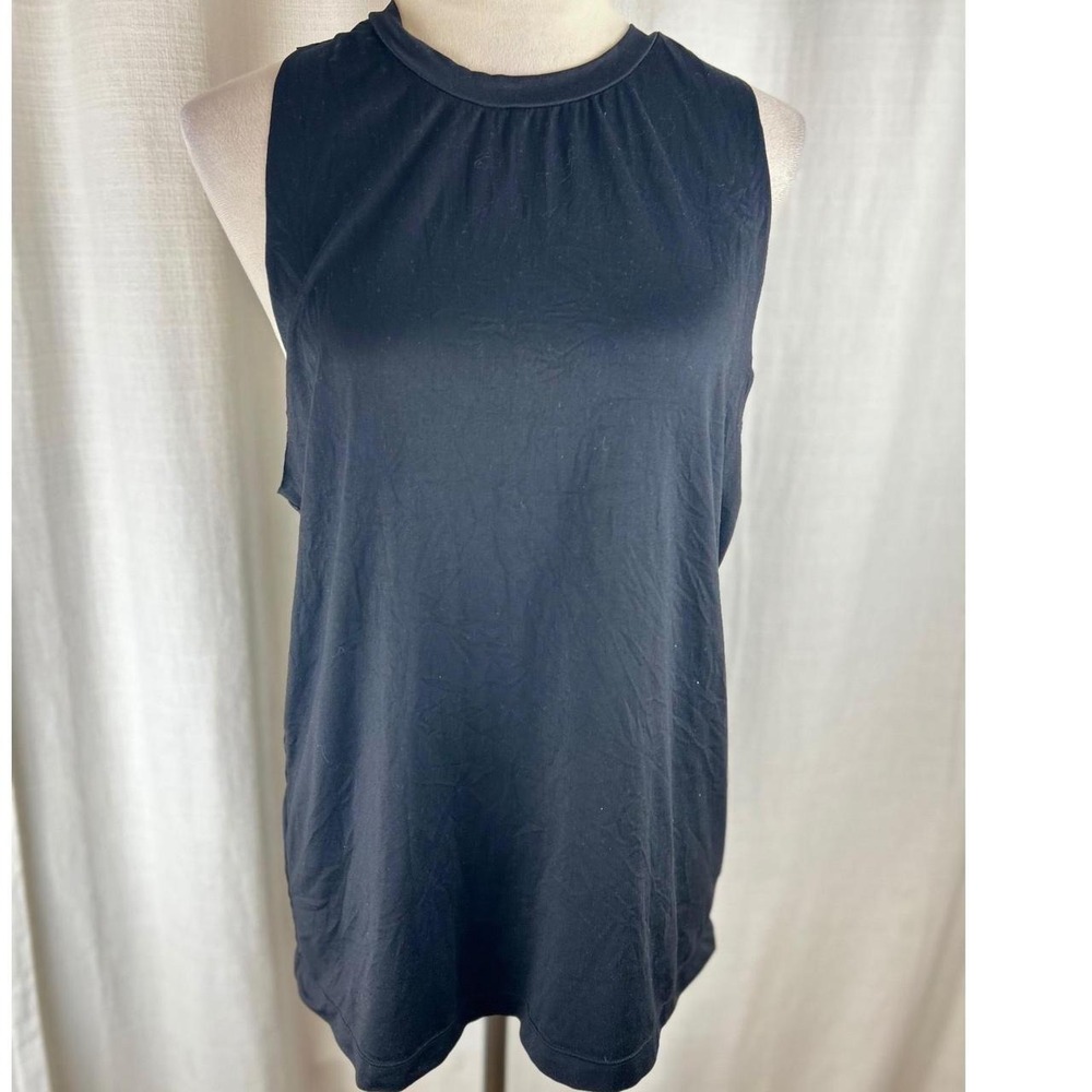 Thrive Société Sleeveless Lattice Back Braided Workout Tank Top Black Women M